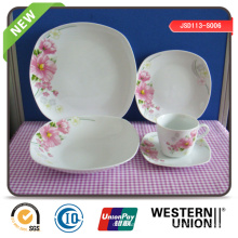 Requintado Decal Porcelana Talheres Set Louça Prato